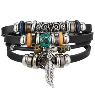 Bracelet-Multi-Layer (Feather Pendant)