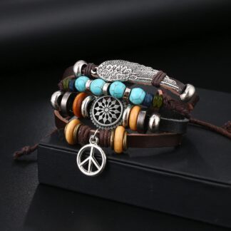 Bracelet-Multi-Layer (Peace Pendant)